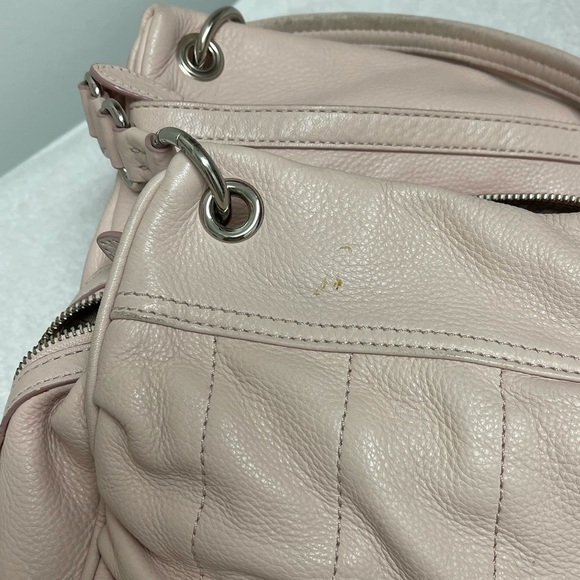 Cole Haan Genuine Leather Handbag Shoulder Bag - Peach/Light Orange - Picture 11 of 12